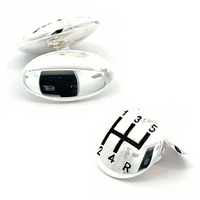 Shiny Five Speed Gear Shift with Chain Cufflinks