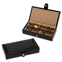 8 Pair Bonded Leather Black/Tan Cufflink Storage Box Cufflink Boxes Clinks Australia 8 Pair Bonded Leather Black/Tan Cufflink Storage Box