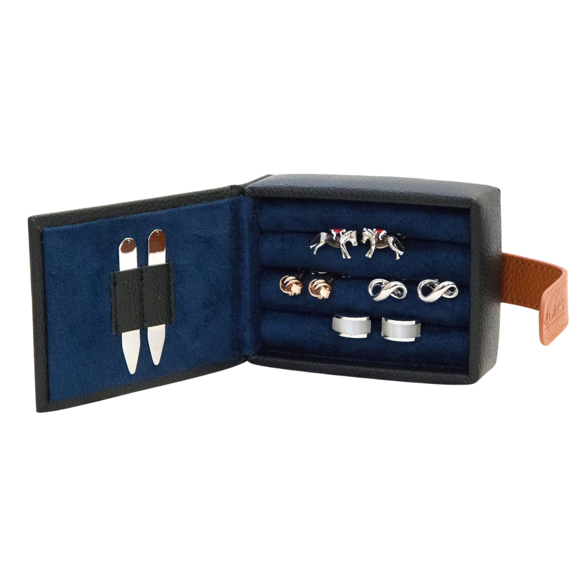 Leather Cufflink Wallet - Black