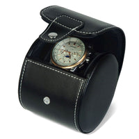 Travel Watch Roll Case for 1 in Black Genuine Leather Watch Boxes Clinks