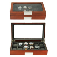 Mahogany Watch Storage Box for 12 Watches Watch Boxes Clinks