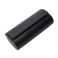 Watch Roll Case for 3 in Black Vegan Leather Watch Boxes Clinks