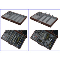 Leather Valet Tray with Drawer in Brown Watch Boxes Clinks