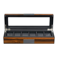 6 Slots Watch Box in Wooden Ebony Watch Boxes Clinks