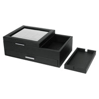 8 Slots Watch Box with Drawer in Black Watch Boxes Clinks