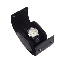 Watch Roll Case for 1 in Black Vegan Leather Watch Boxes Clinks