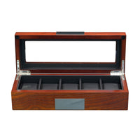 5 Slots Mahogany Wooden Watch Box Watch Boxes Clinks