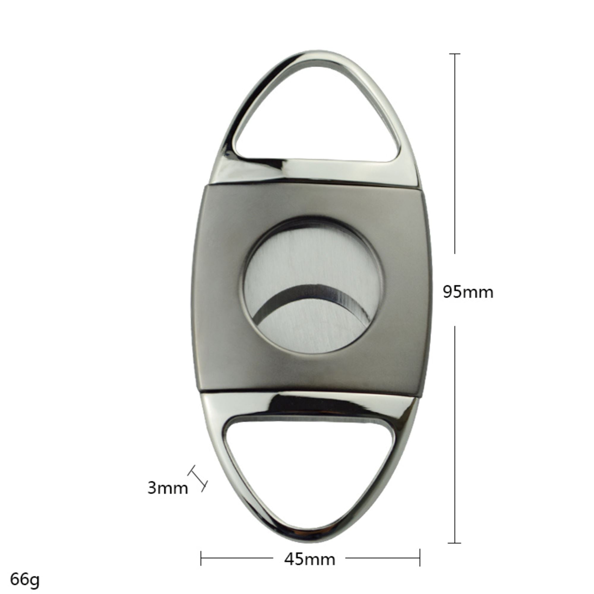 Silver Two Finger 64 Ring Gauge Cigar Cutter Boxed Cigar Cutter Clinks Australia