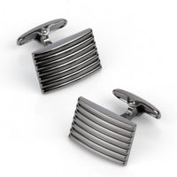 Gunmetal Lines Cufflinks Classic & Modern Cufflinks Clinks Australia Gunmetal Lines Cufflinks