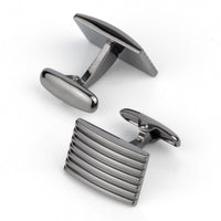 Gunmetal Lines Cufflinks Classic & Modern Cufflinks Clinks Australia