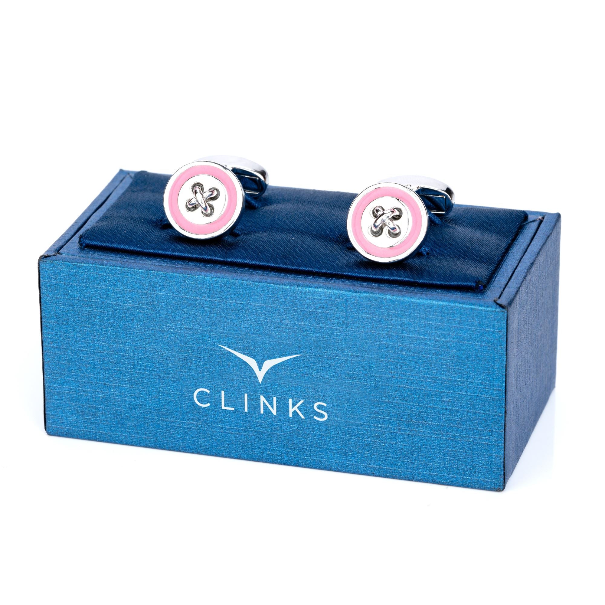 Pink Button Cufflinks Classic & Modern Cufflinks Clinks Australia