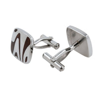 River Wood and Stainless Steel Cufflinks Classic & Modern Cufflinks Clinks Australia