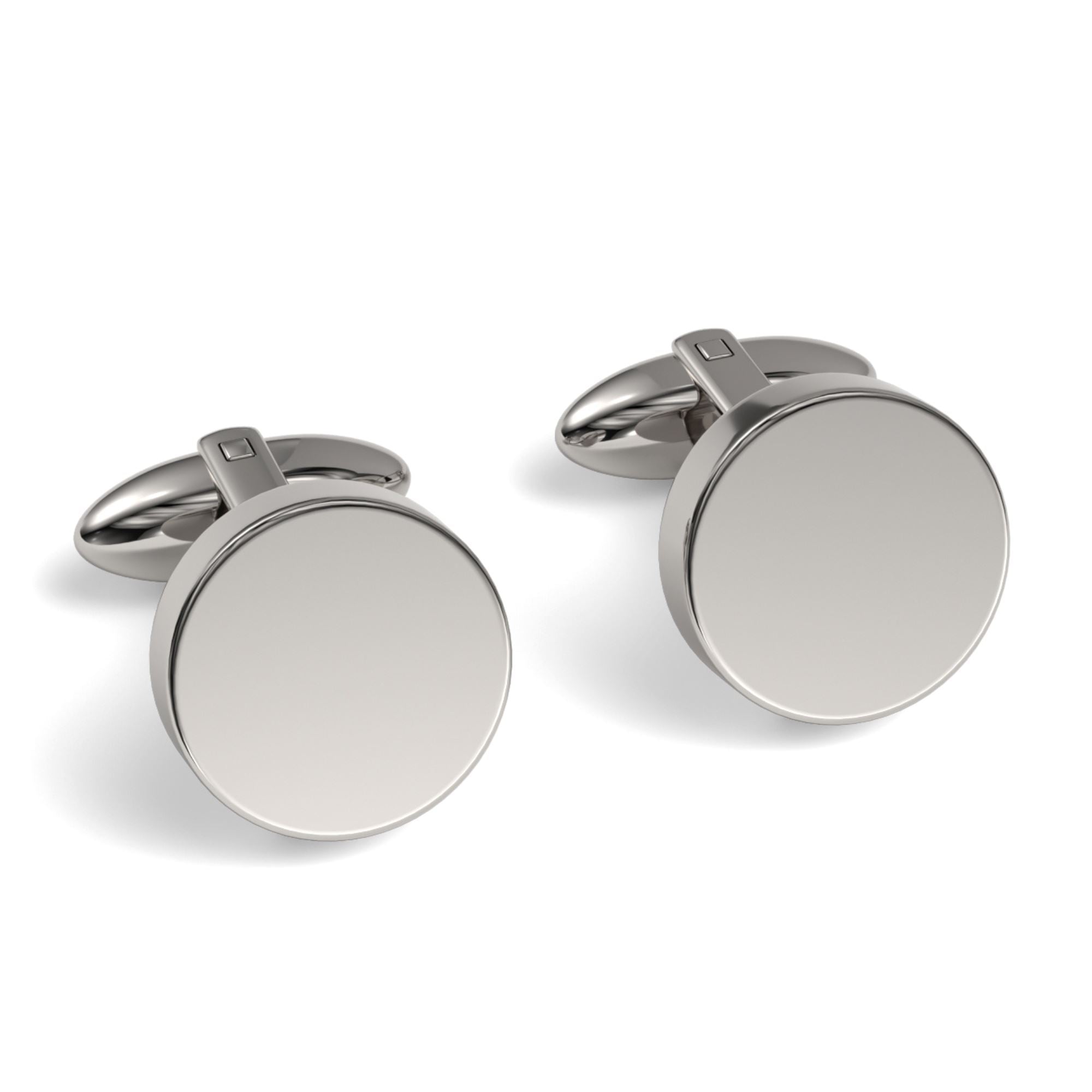 Round Engravable Cufflinks Engraving Cufflinks Clinks Shiny Silver