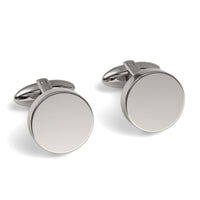 Round Engravable Cufflinks Engraving Cufflinks Clinks Shiny Silver