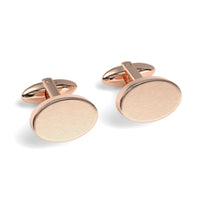 Oval Engravable Cufflinks Engraving Cufflinks Clinks Brushed Rose Gold