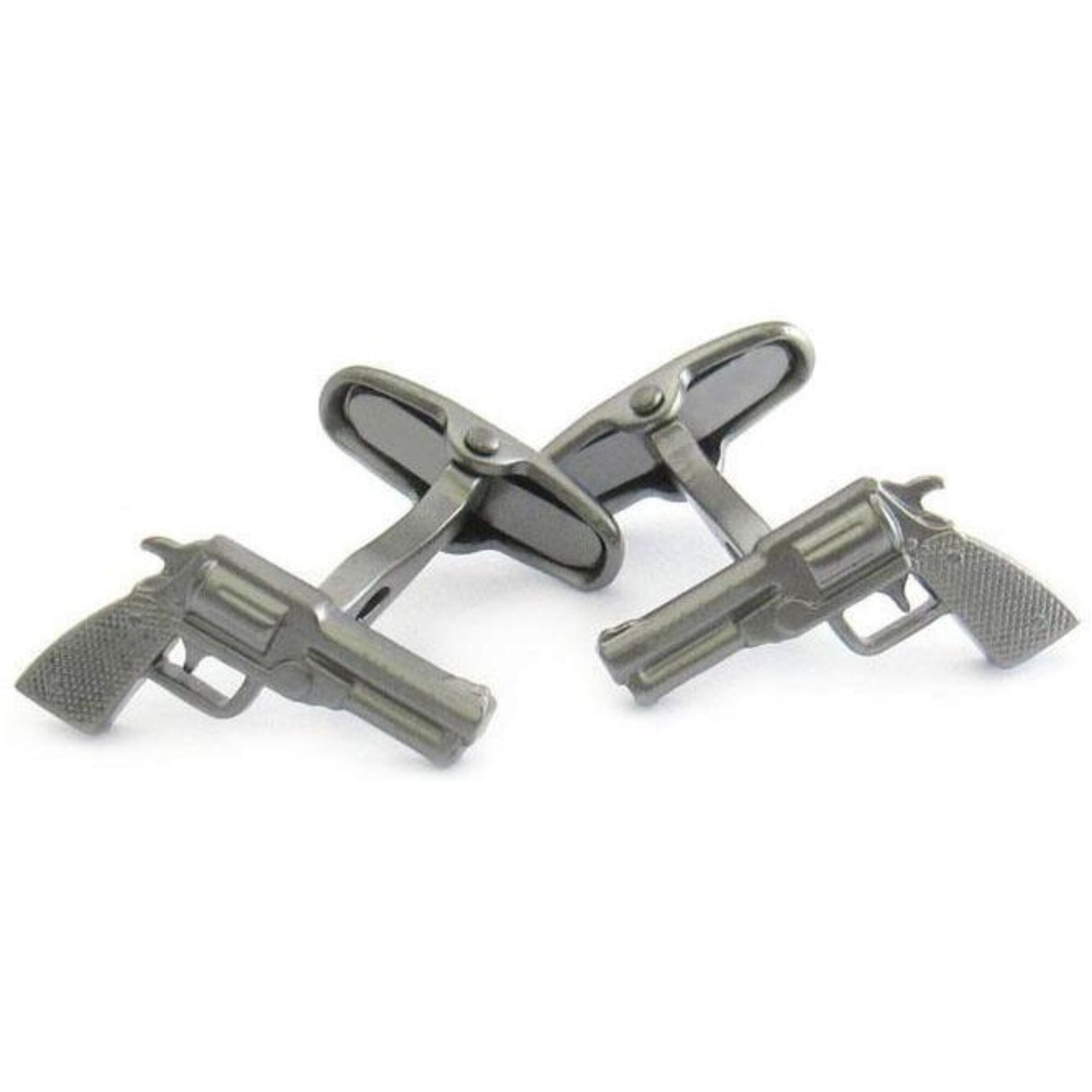 Gunmetal Revolver Gun Cufflinks Novelty Cufflinks Clinks Australia