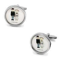 Groomsman Cartooned Round Wedding Cufflinks Wedding Cufflinks Clinks Australia Groomsman Cartooned Round Cufflinks