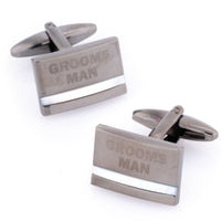 Groomsman Laser Etched Mother of Pearl Gunmetal Wedding Cufflinks Wedding Cufflinks Clinks Australia Groomsman Laser Etched Mother of Pearl Gunmetal Cufflinks