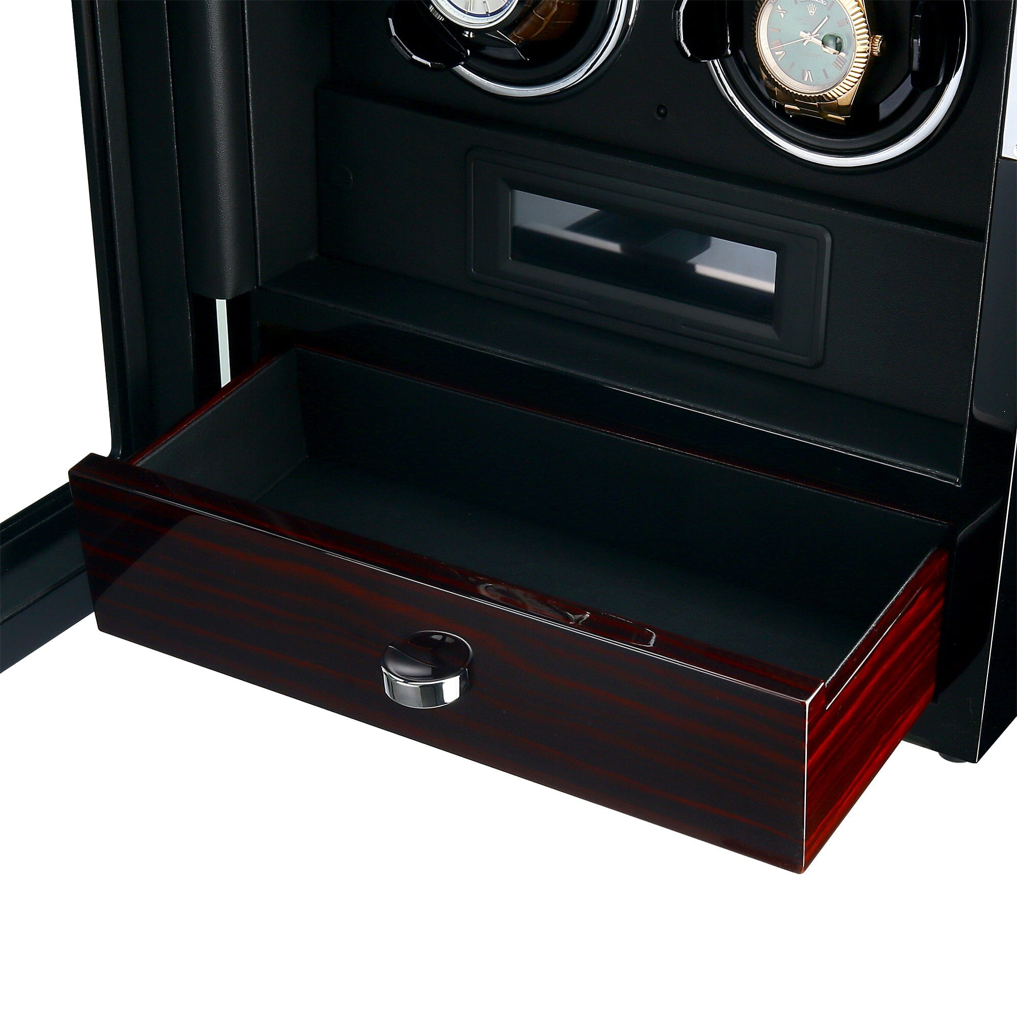 Yarra Quad Watch Winder for 4 + Drawer with Fingerprint Lock Watch Winder Boxes Clinks
