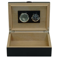 20 CT Black Wooden Cigar Humidor and Ashtray Set