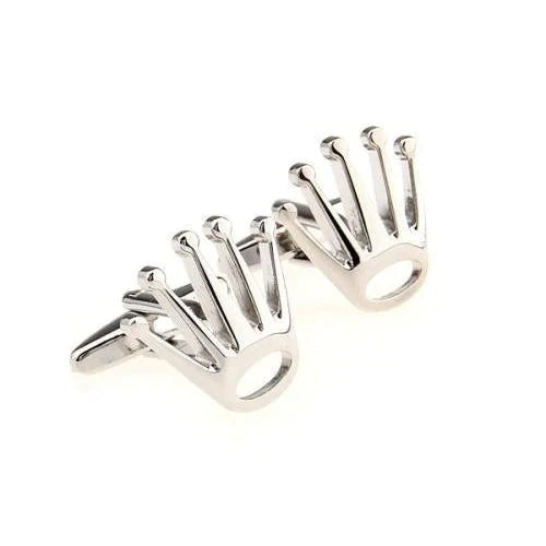 Swiss Silver Crown Cufflinks