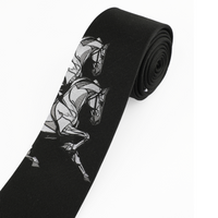 Galloping Horses Tie Black