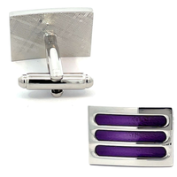Three Purple Lines Cufflinks