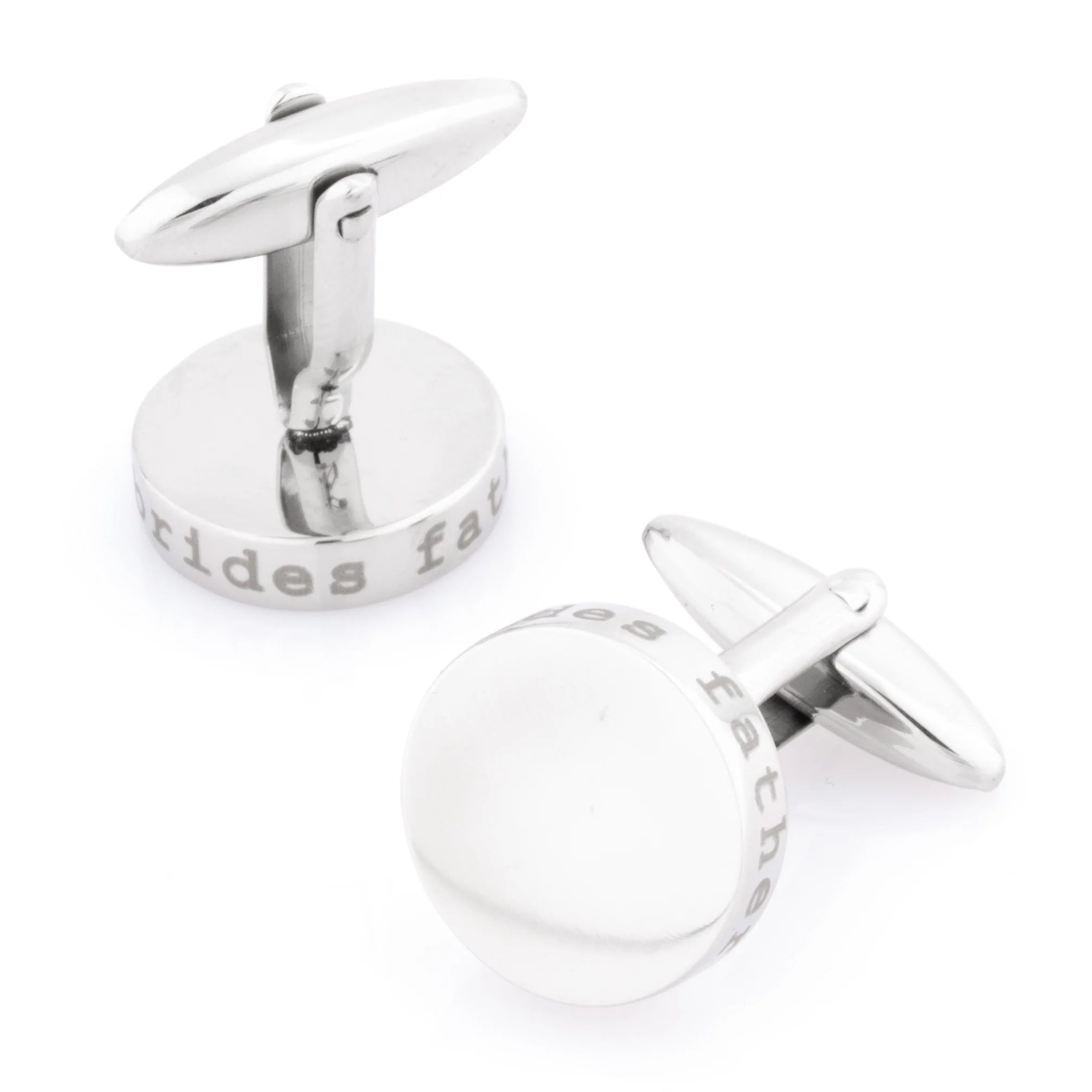 Brides Father Laser Etched Engravable Wedding Cufflinks