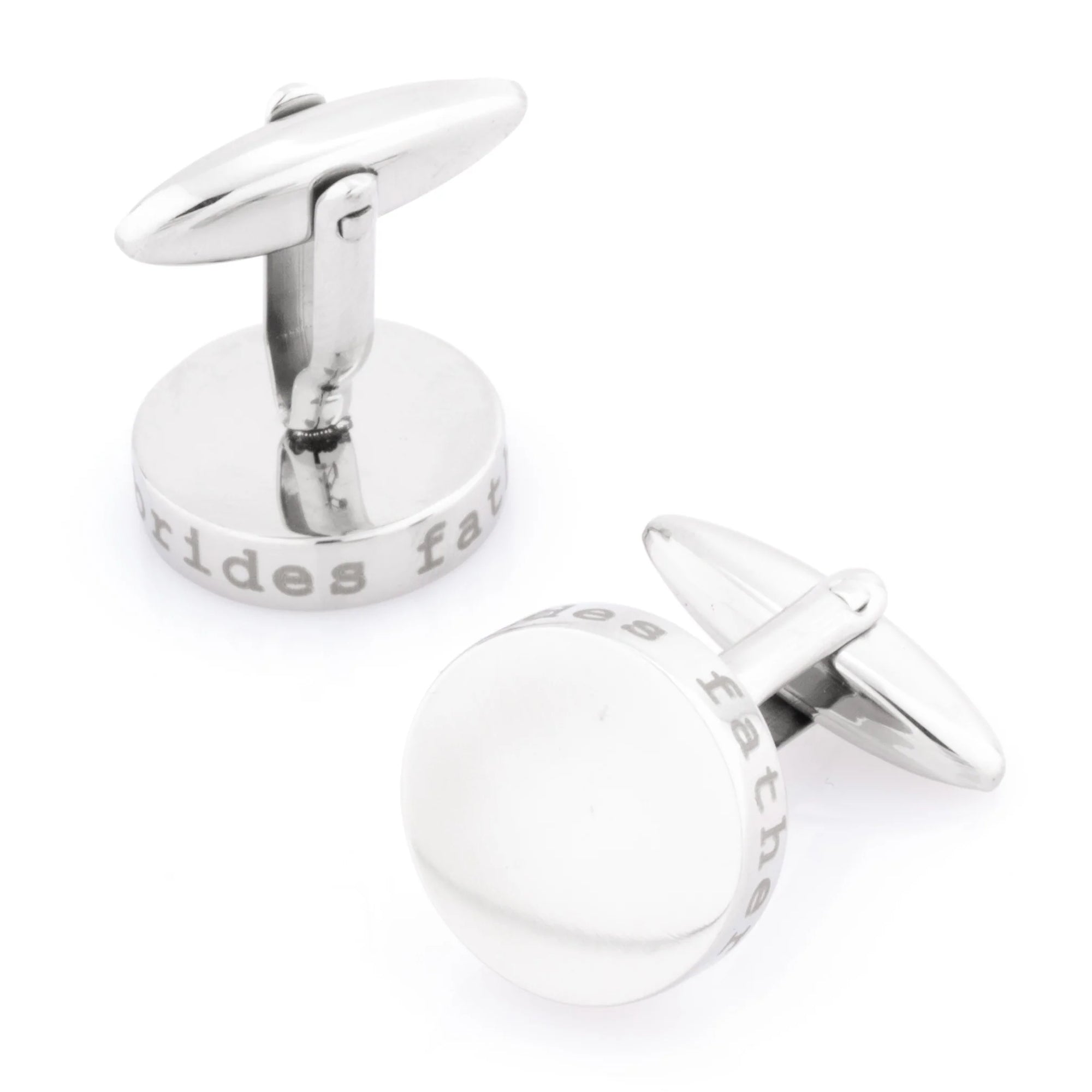 Brides Father Laser Etched Engravable Wedding Cufflinks
