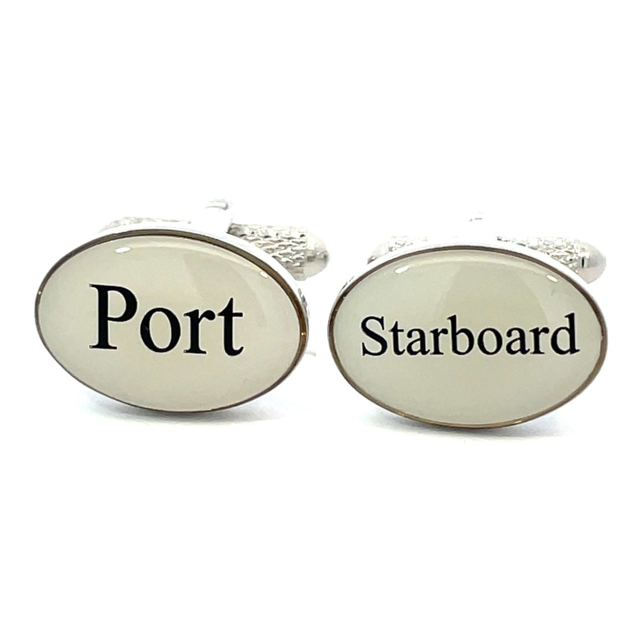Port Starboard Black/White Cufflinks