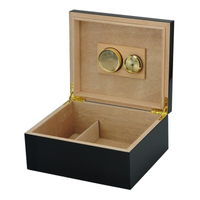 25 Cigar Black & Yellow Humidor Box for Cigars