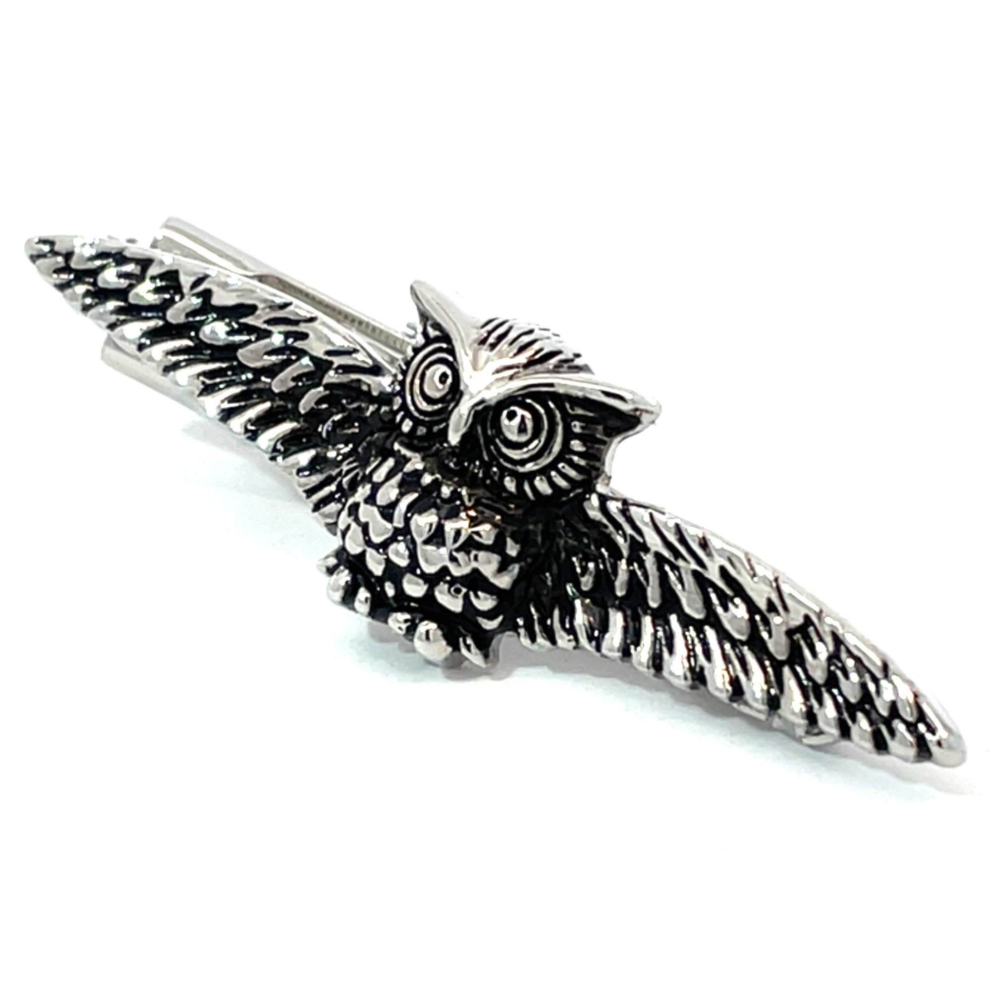 Owl with Spread Wings Tie Clip