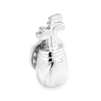 Silver Golf Bag with Clubs Lapel Pin