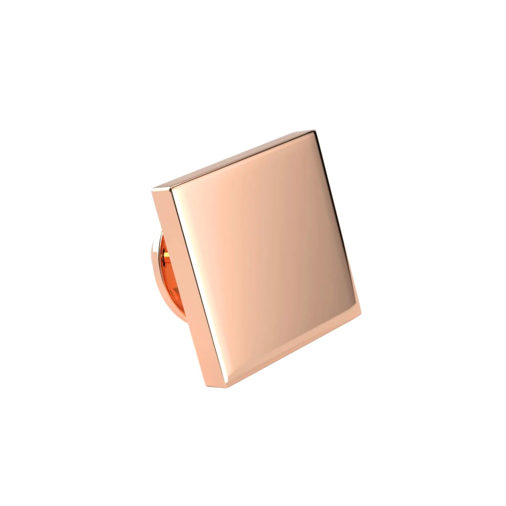 Square Rose Gold Engravable Lapel Pin Lapel Pin Clinks Default