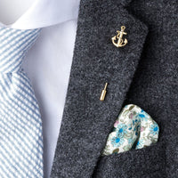 Anchor With Rope Lapel Stick Pin in Gold Lapel Pin Clinks