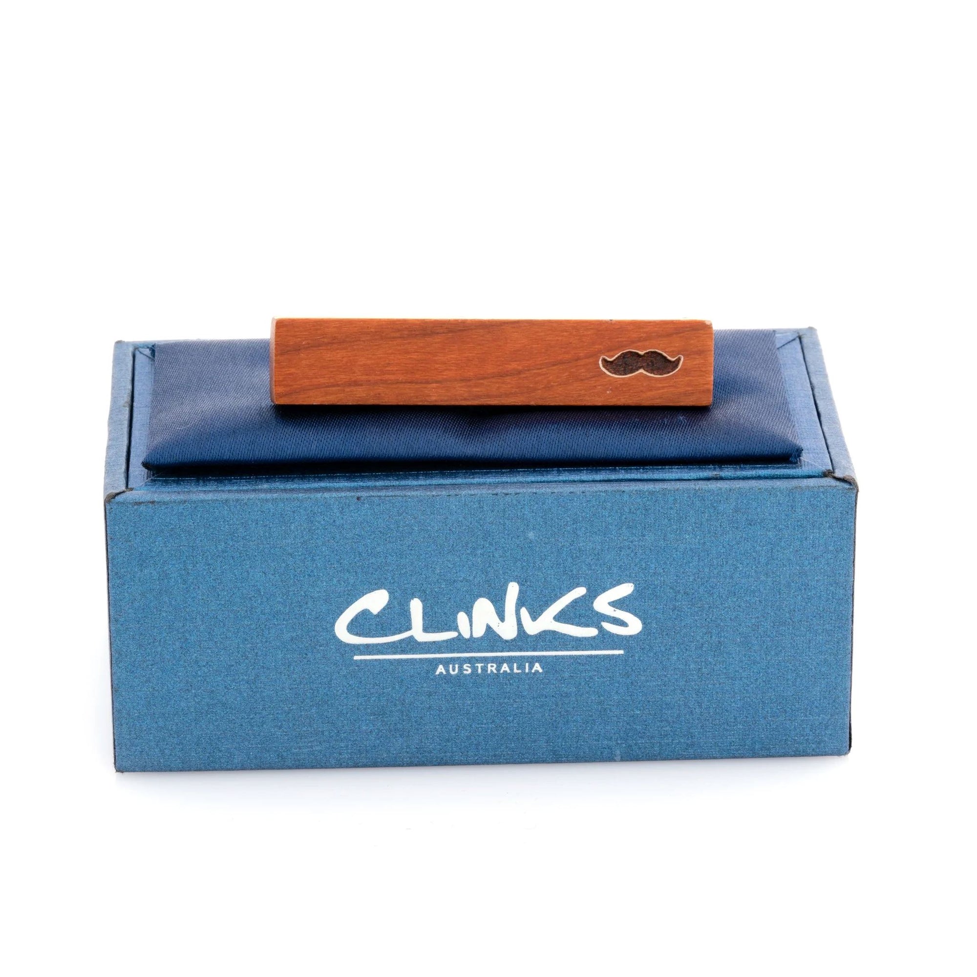 Wood Moustache Stamp Tie Clip Tie Clips Clinks