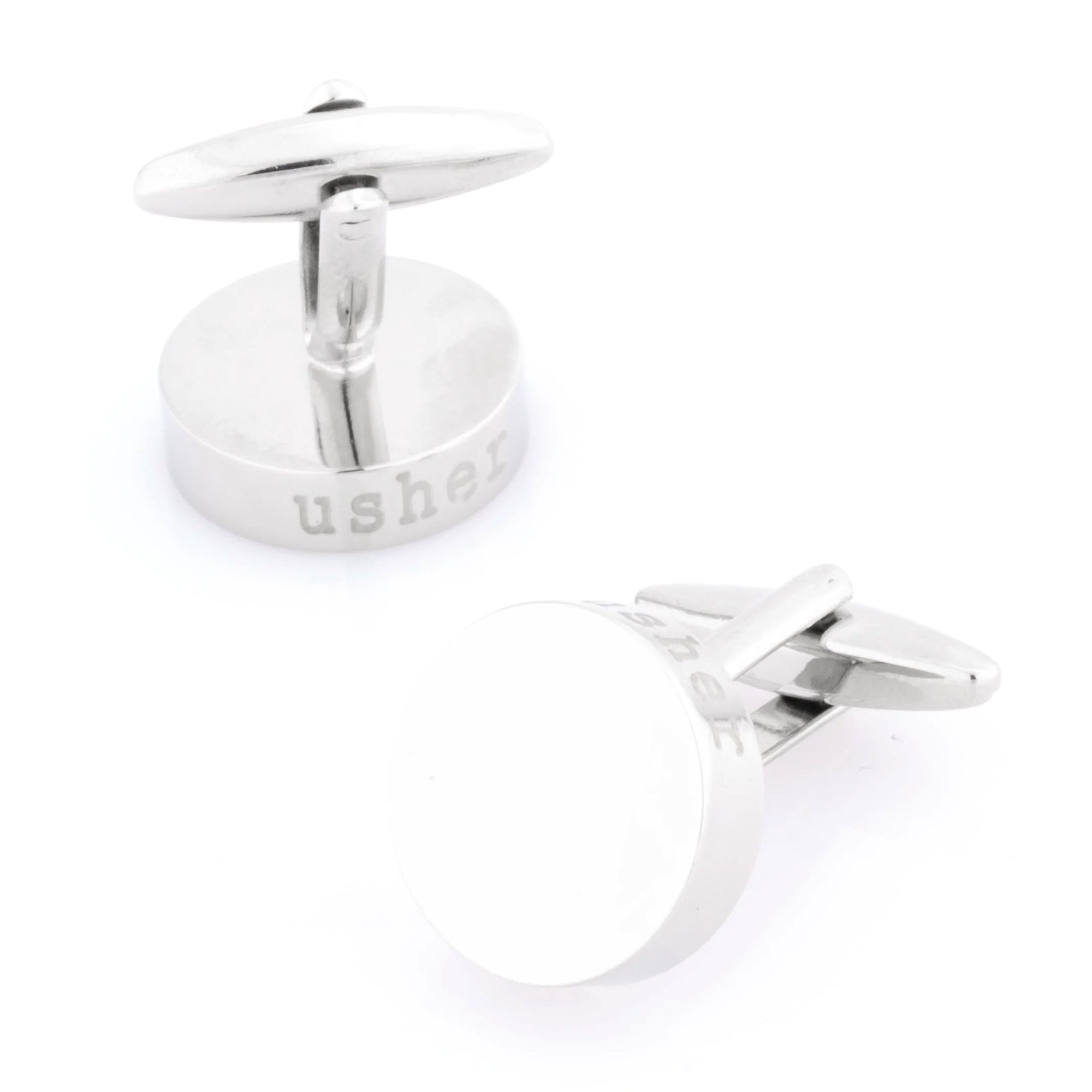 Usher Laser Etched Round Engravable Wedding Cufflinks Wedding Cufflinks Clinks Australia