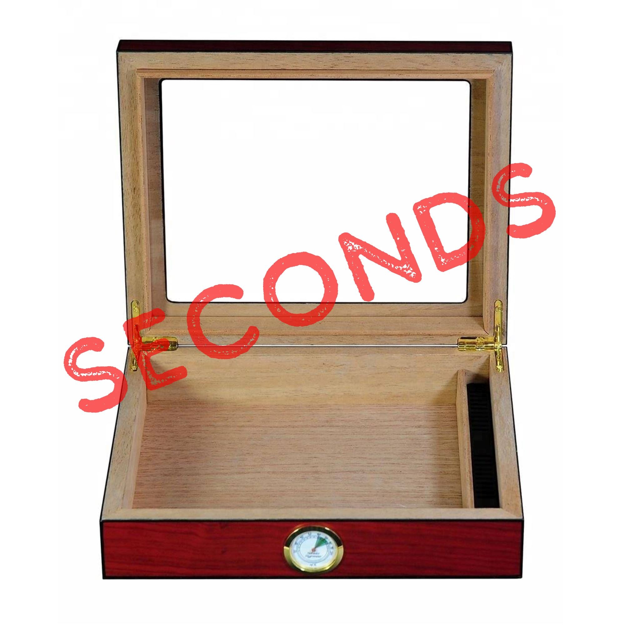 Seconds - 12-20 CT Cherry Cigar Humidor Spanish Cedar Box for Cigars (b) Seconds Clinks