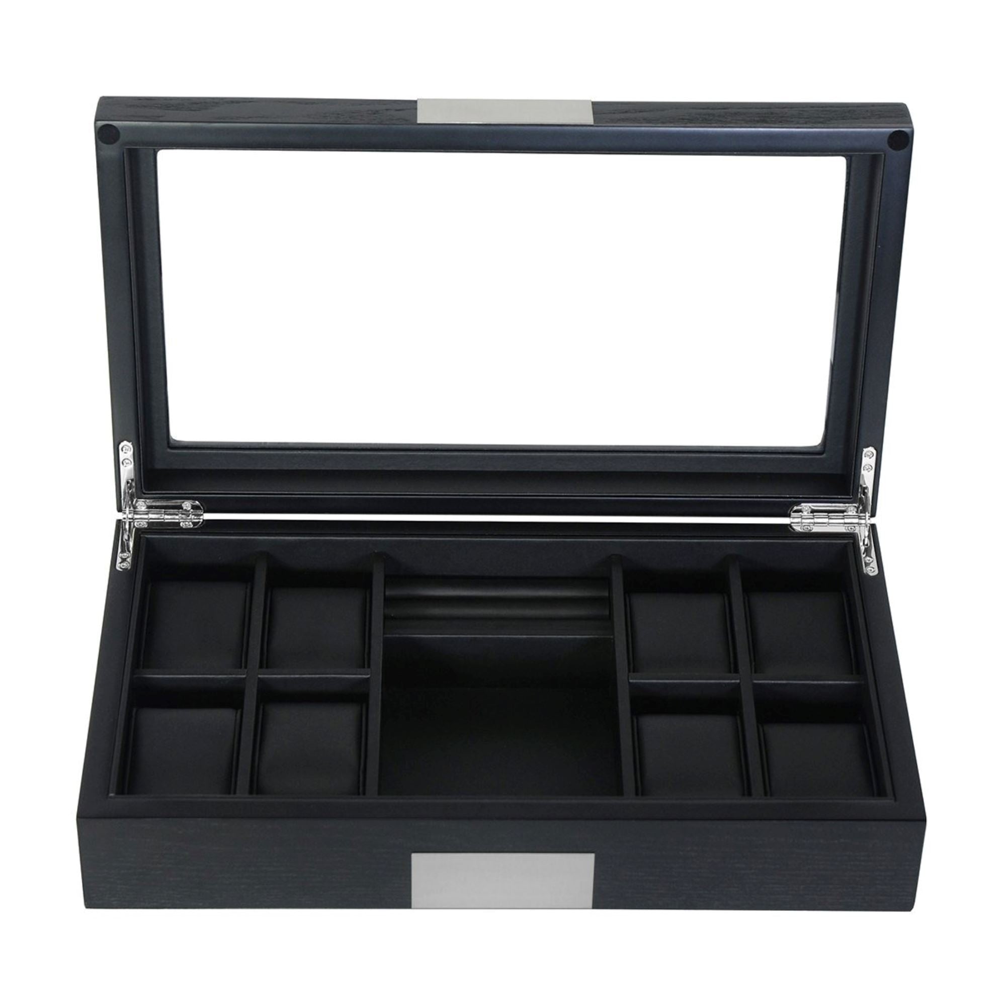 Seconds - Black Wooden Watch Box for 8 Watches + Organiser (b) Seconds Clinks