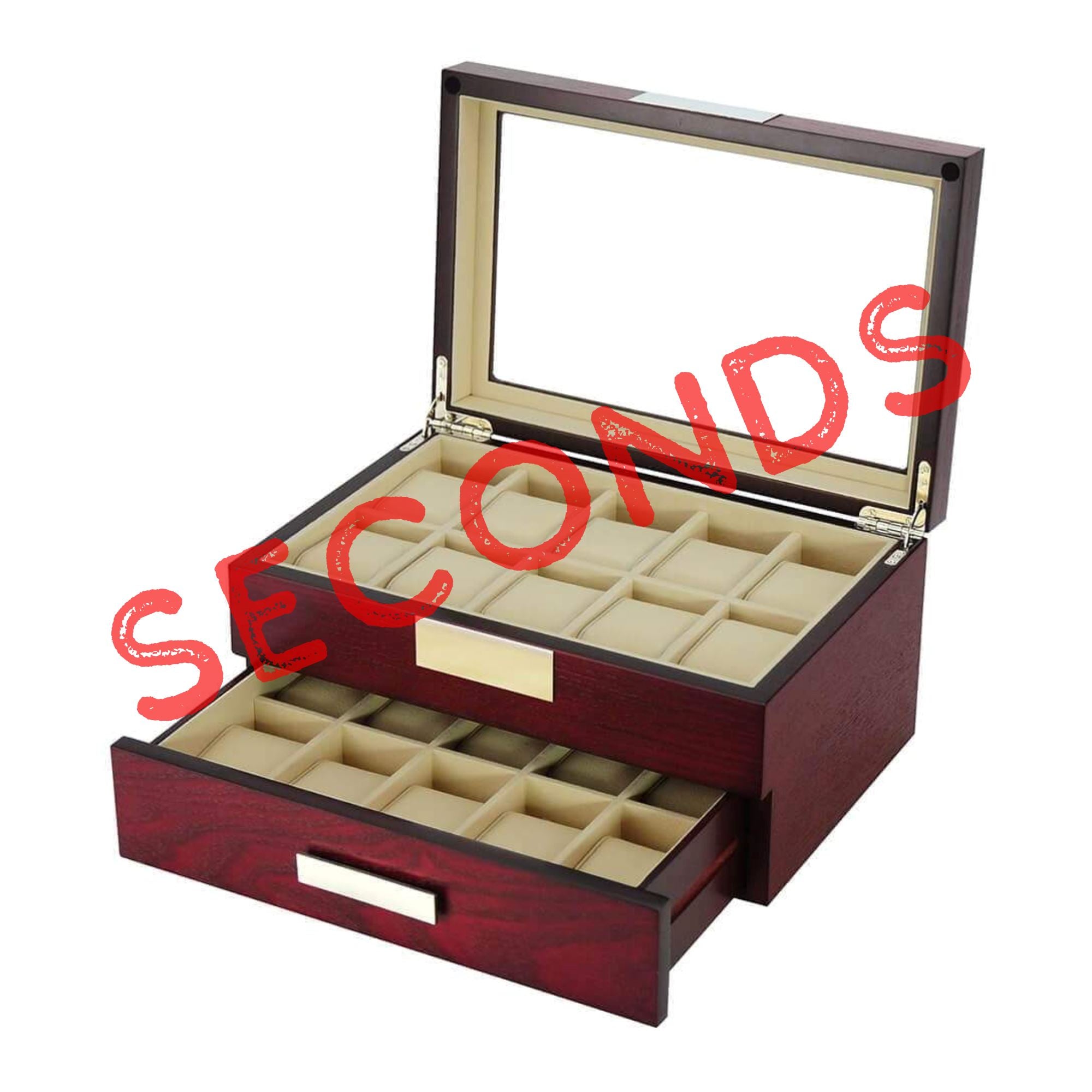 Seconds - Cherry Wooden Watch Box for 20 Watches Seconds Clinks