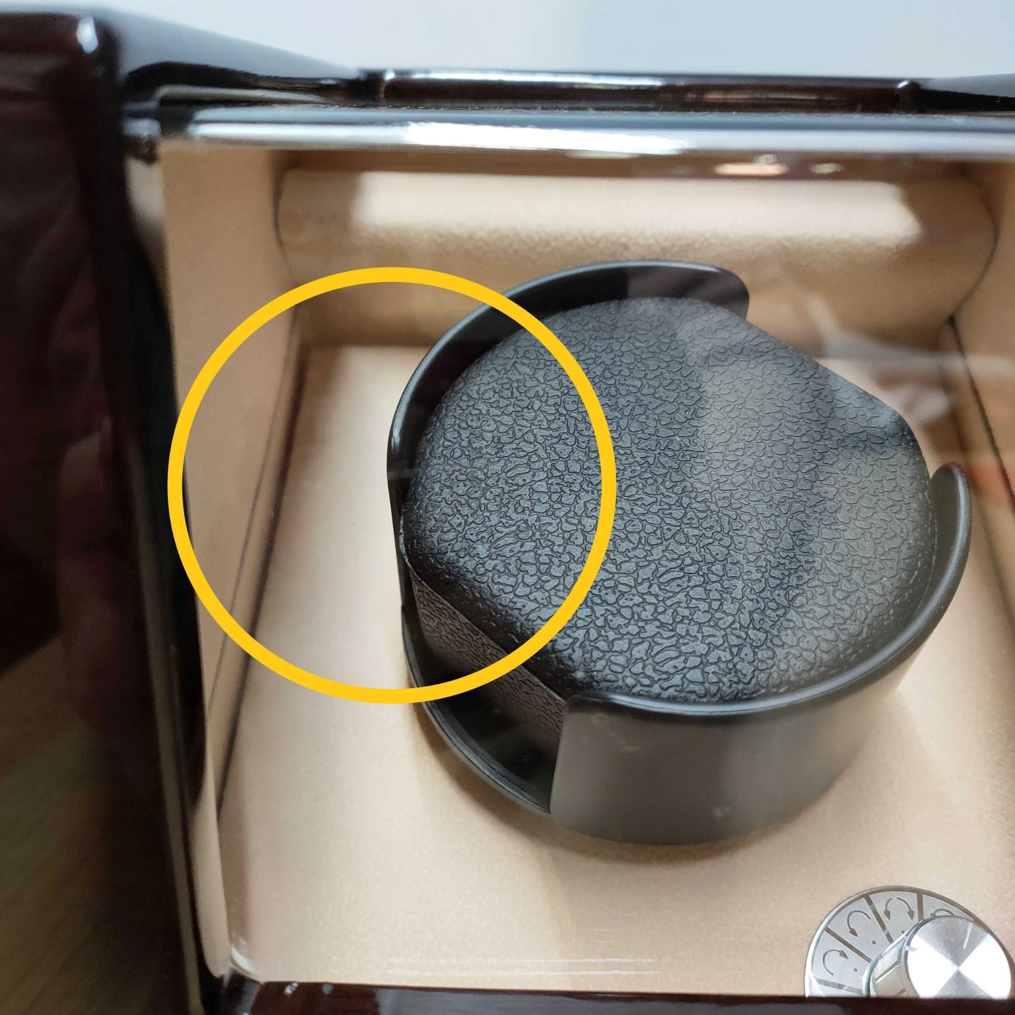 Seconds - Waratah Watch Winder Box for 1 Watch in Mahogany (d) Seconds Clinks