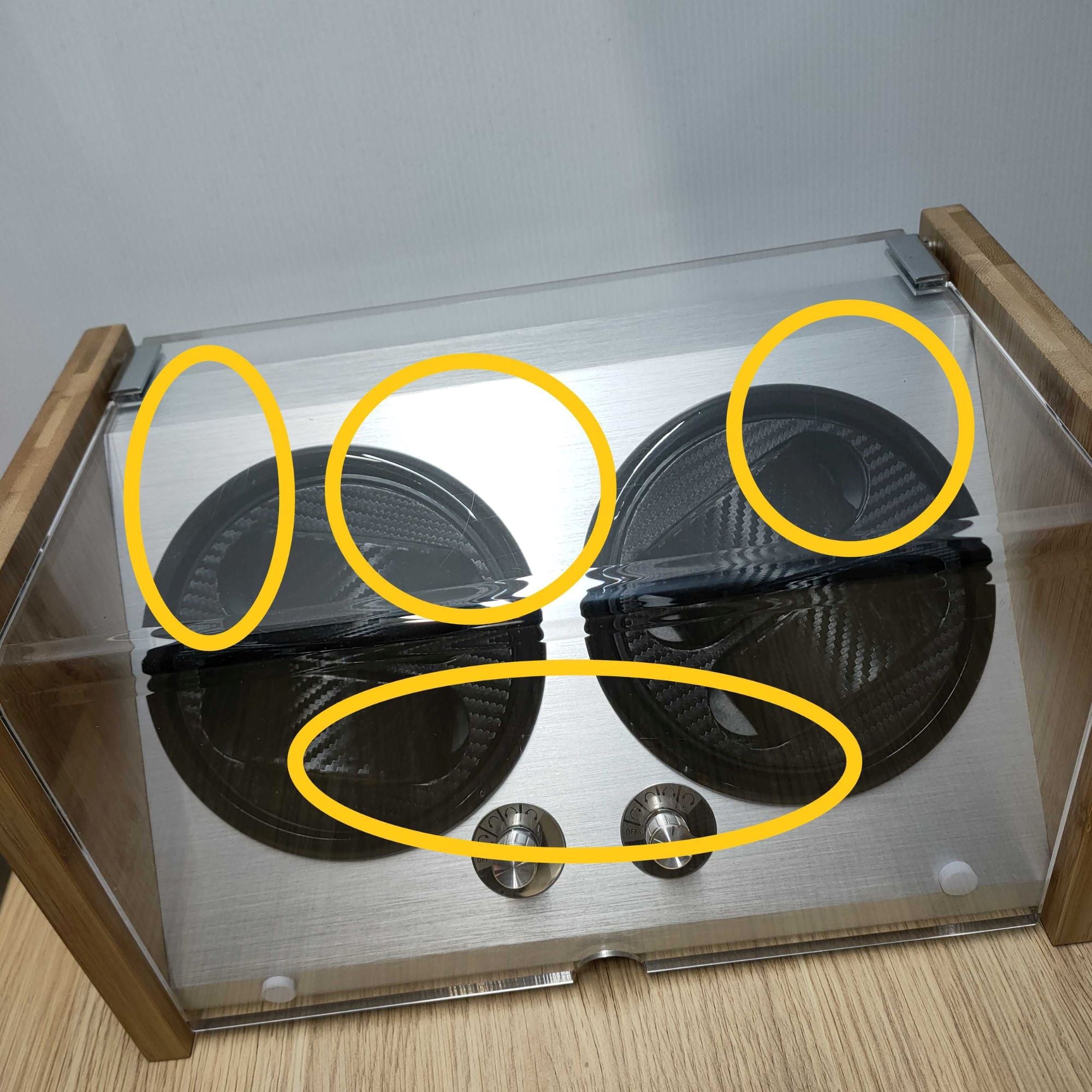 Seconds - BLAQ Watch Winder Box 4 Watches in Aluminum & Bamboo (a) Seconds Clinks