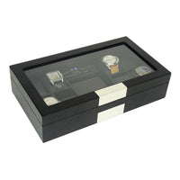 Seconds - Black Wooden Watch Box for 8 Watches + Organiser (c) Seconds Clinks