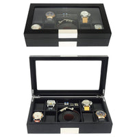 Seconds - Black Wooden Watch Box for 8 Watches + Organiser (c) Seconds Clinks
