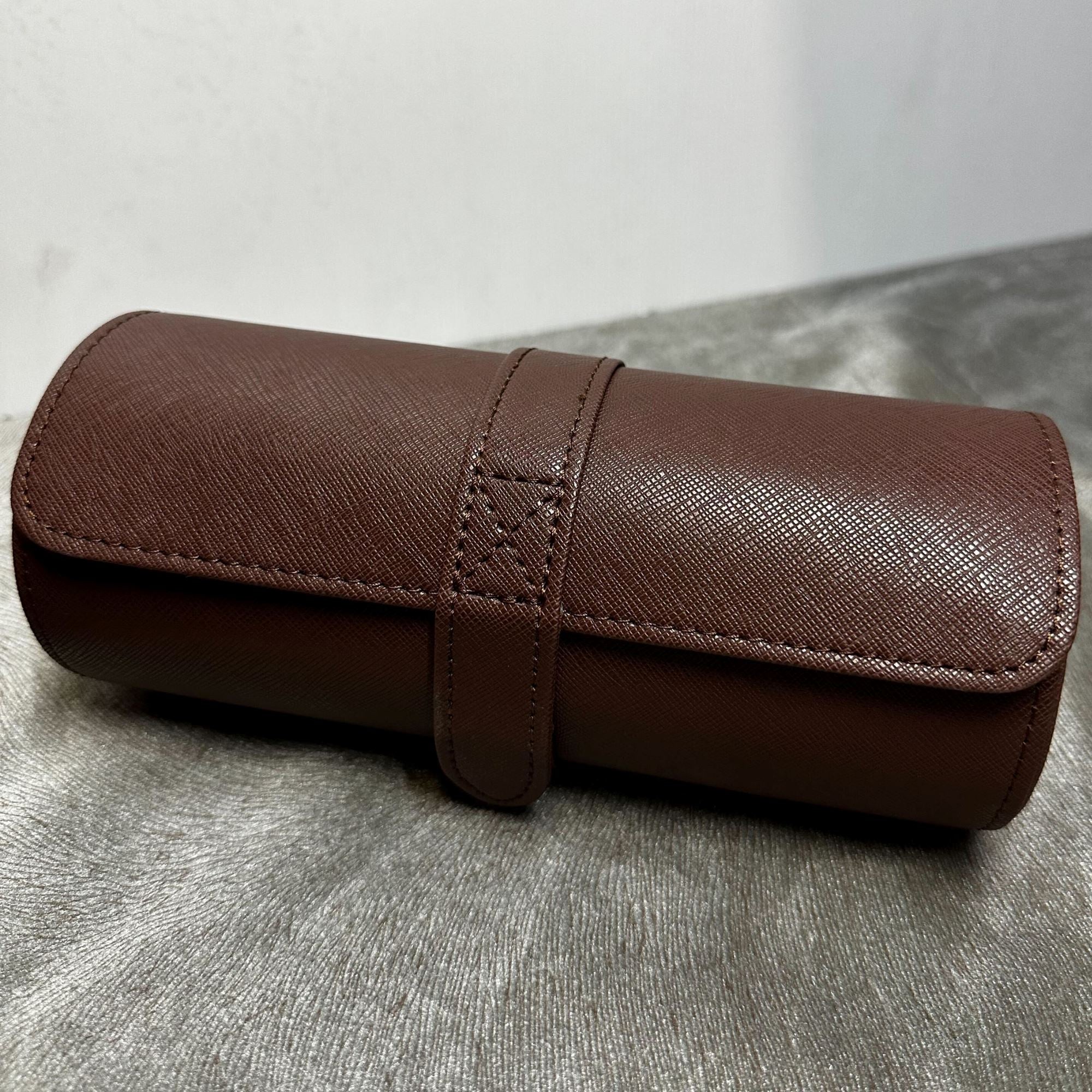 Seconds - Watch Roll Case for 3 in Dark Brown Vegan Leather (a) Watch Boxes Clinks