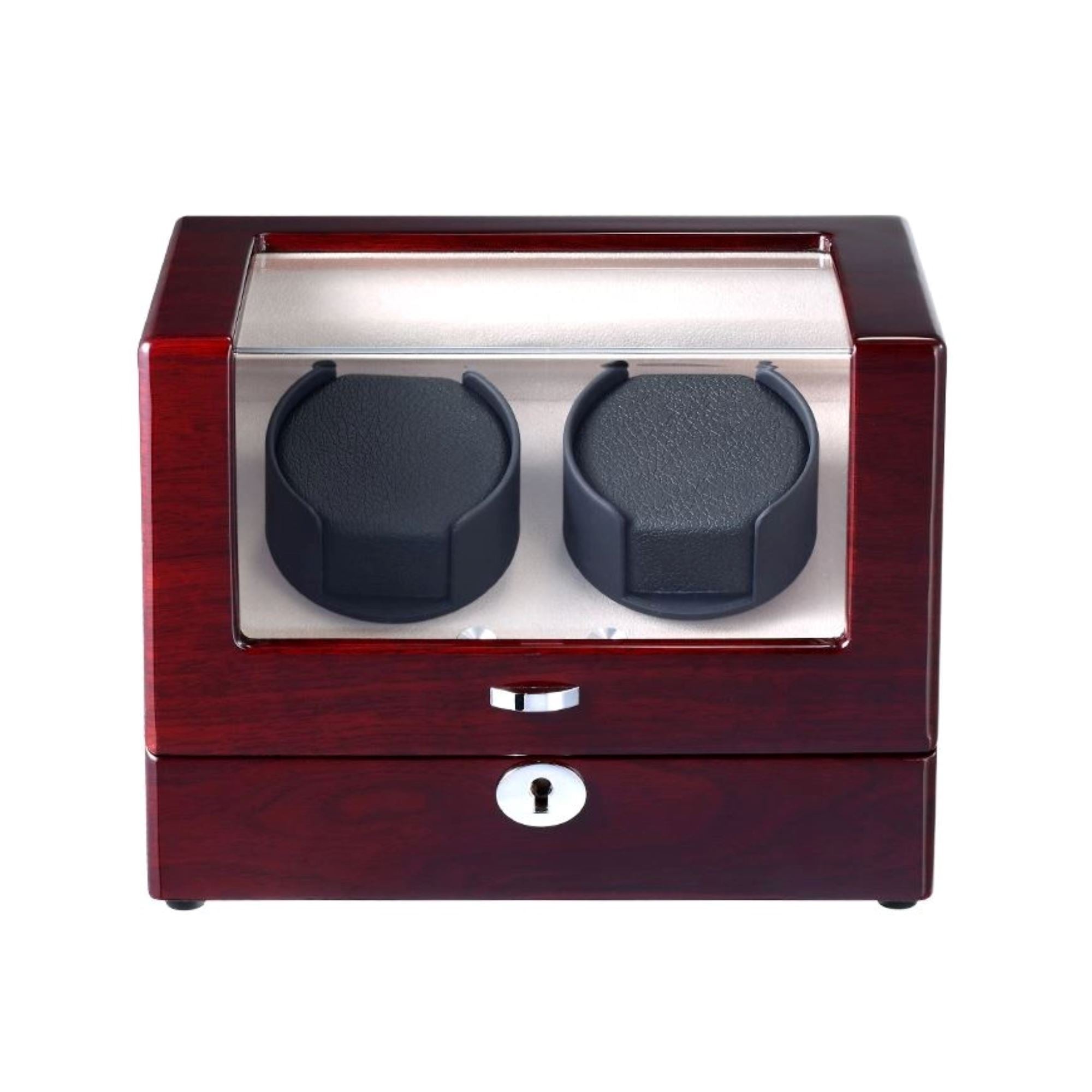 Seconds - Waratah Mahogany Watch Winder Box for 2 Watches (d) Seconds Clinks