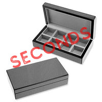 Seconds - 8 Pair Wooden Carbon Fibre Look Storage Box (B) Seconds Clinks