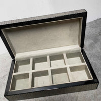 Seconds - 8 Pair Wooden Carbon Fibre Look Storage Box (B) Seconds Clinks