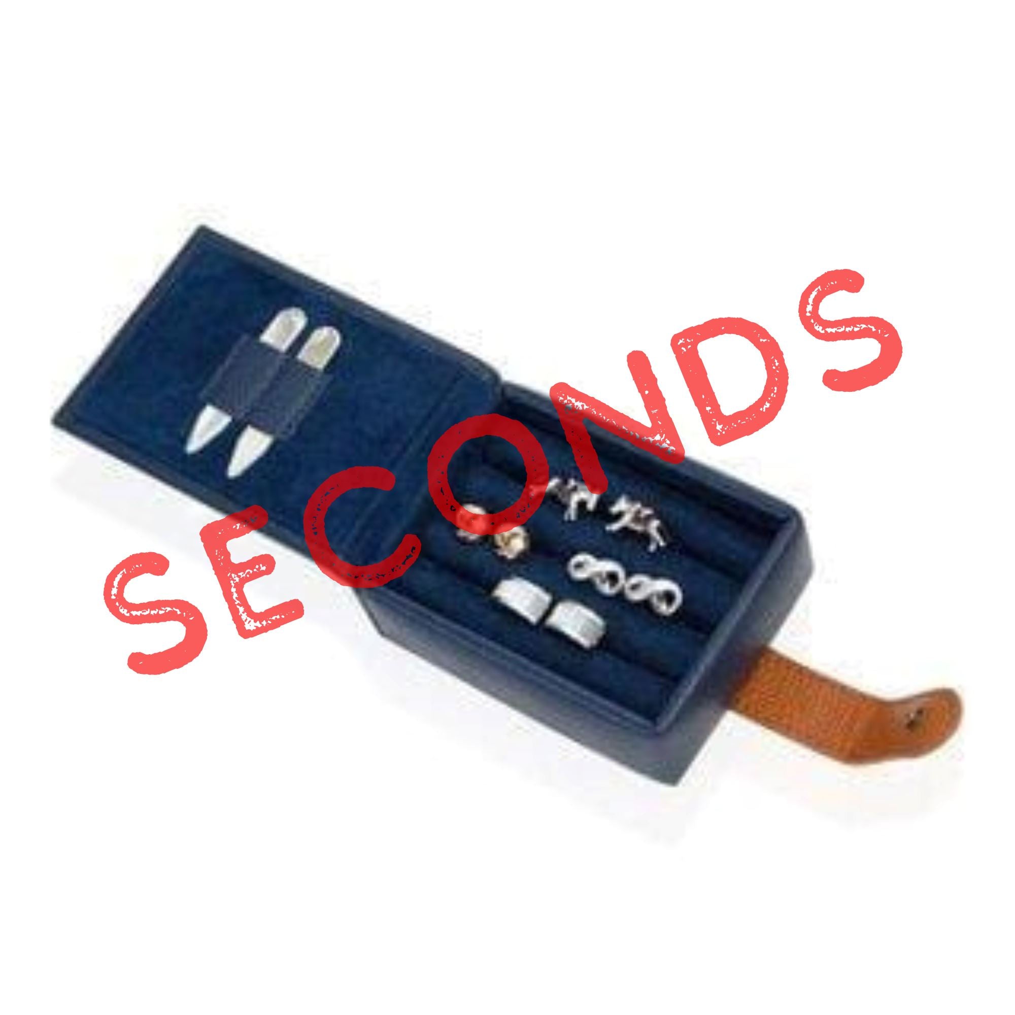 Seconds - Real Leather Cufflink Wallet - Blue Seconds Clinks