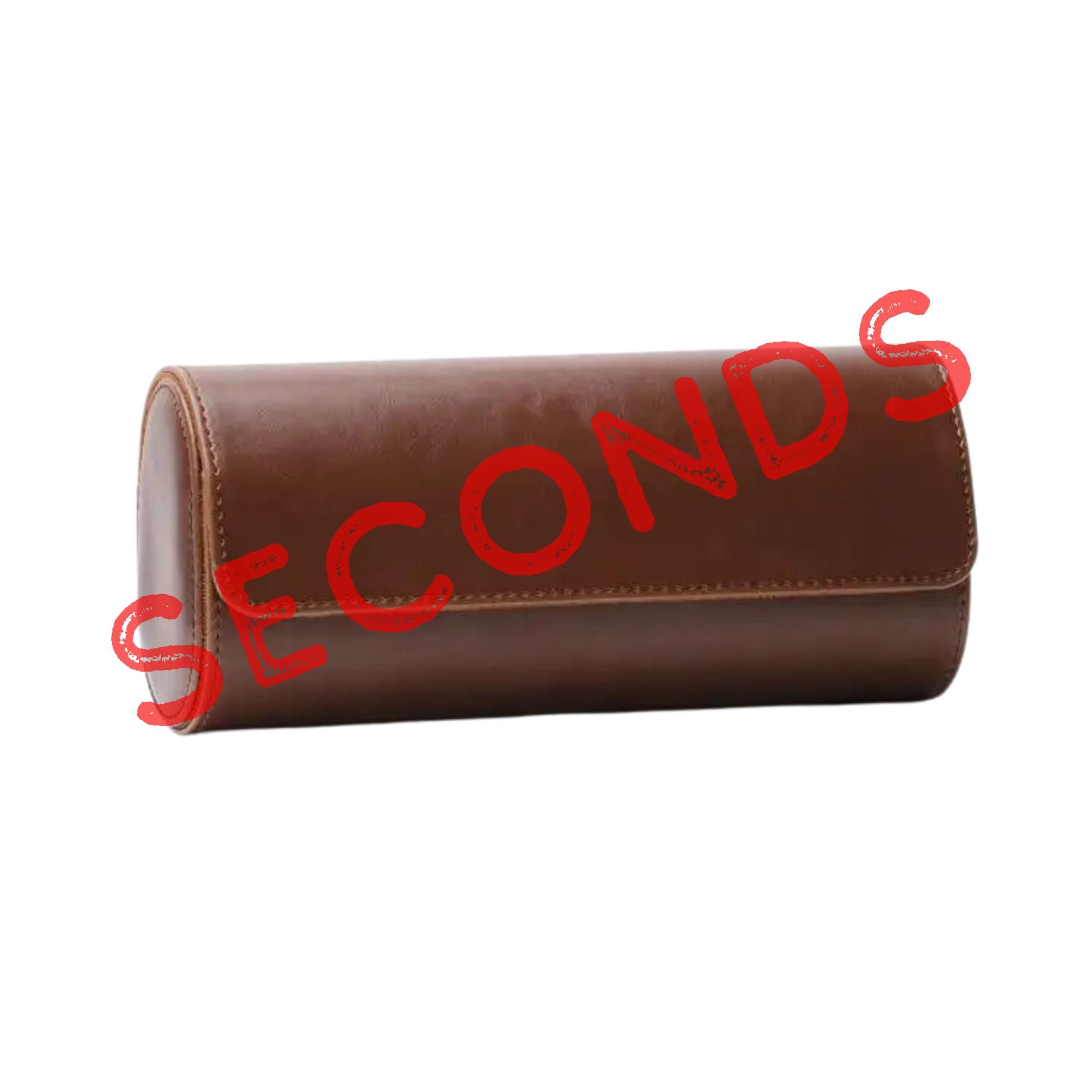 Seconds - Watch Roll Case for 3 in Brown Vegan Leather Seconds Clinks